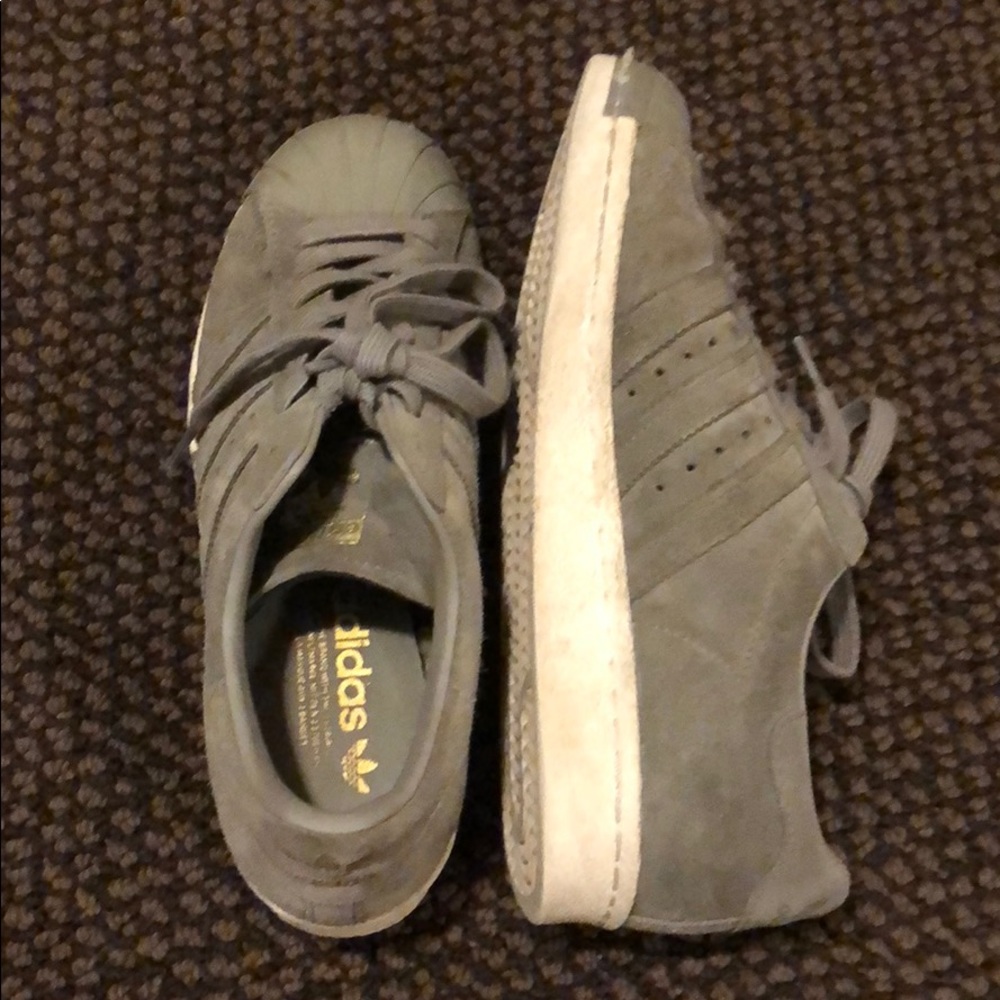 Green adidas shoes